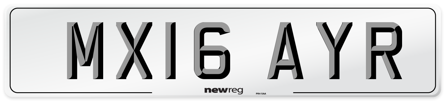 MX16 AYR Number Plate from New Reg